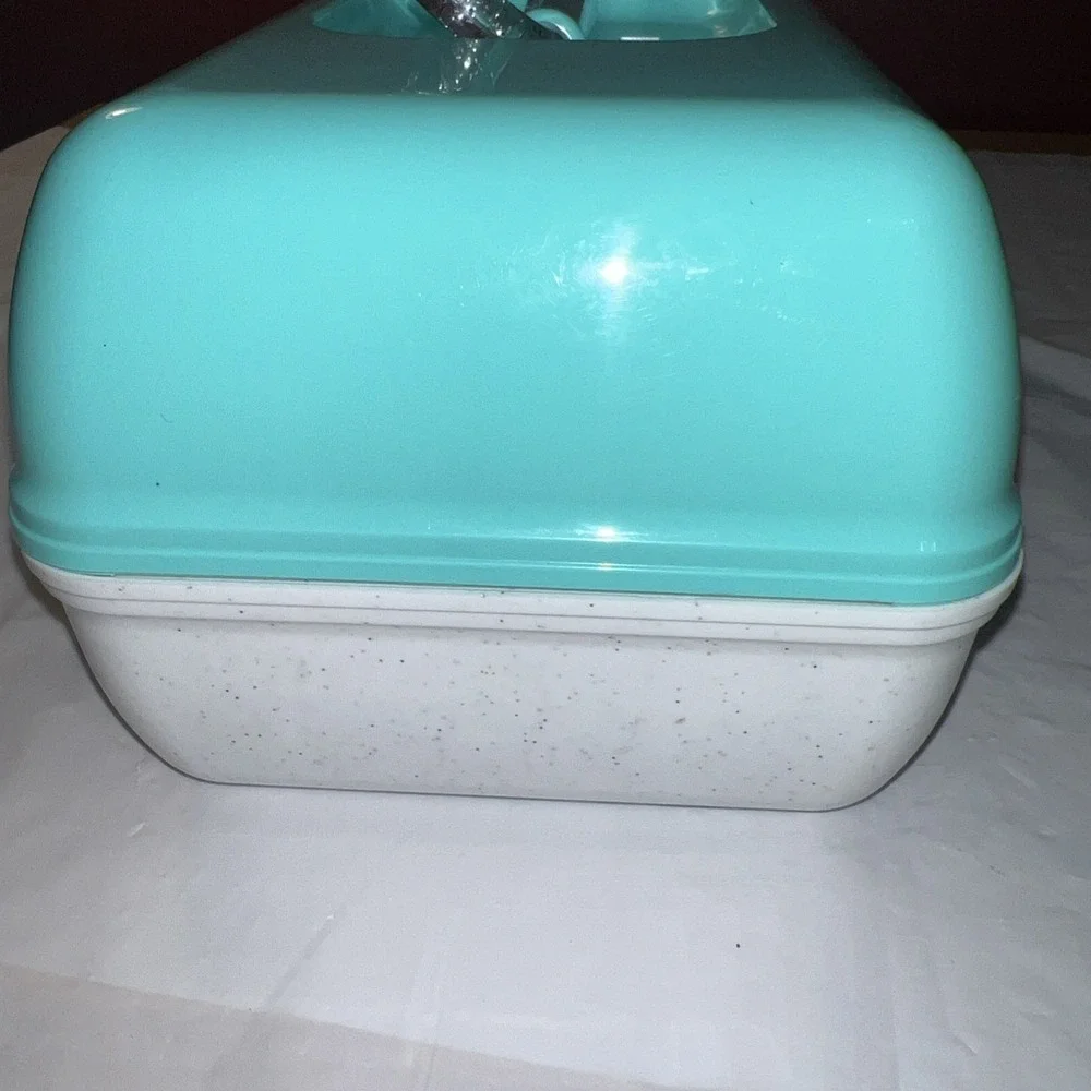 Caboodles Make Up Case Ulta Beauty Edition Aqua White Glitter Storage W/ Mirror